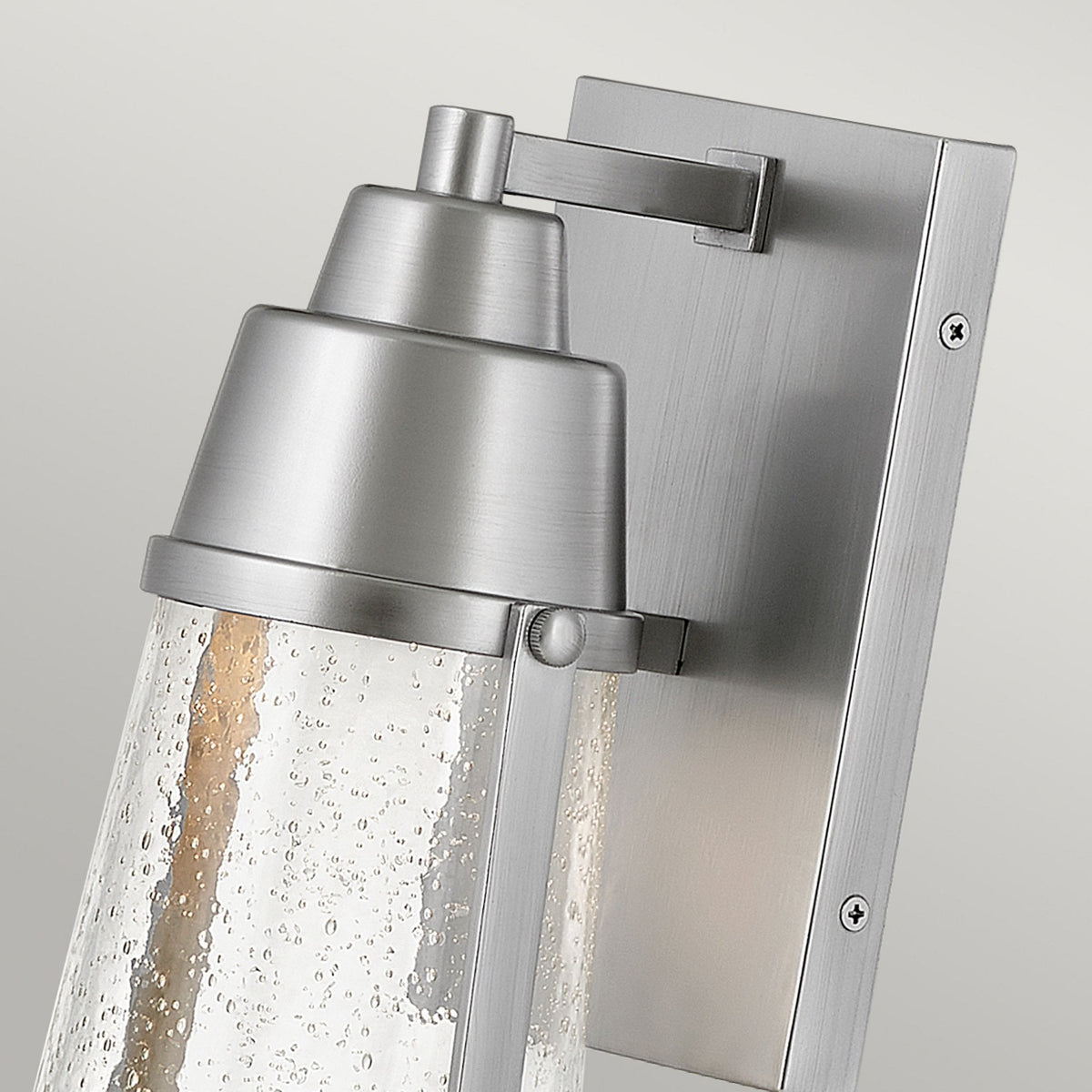 Miles Coastal Wall Light in Painted Satin Nickel with Clear Seeded Glass