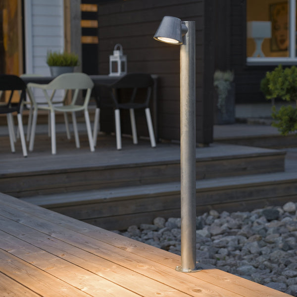 Trieste Outdoor IP44 Mast GU10 Bollard in Galvanised Finish