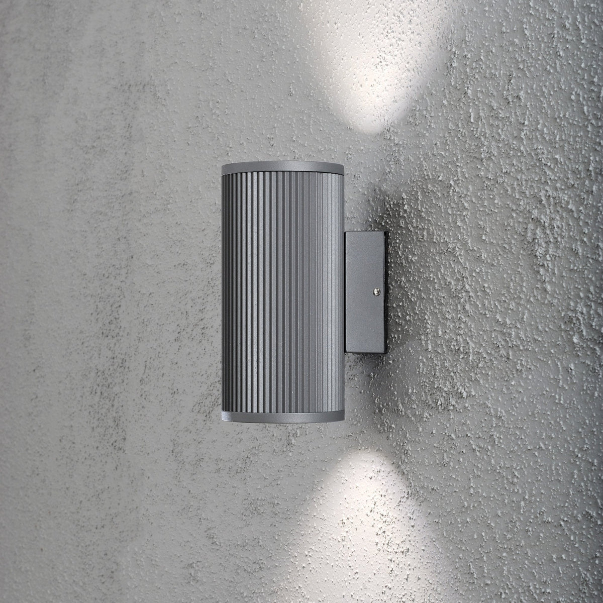 Siracusa Outdoor IP44 Twin GU10 Wall Light in Grey