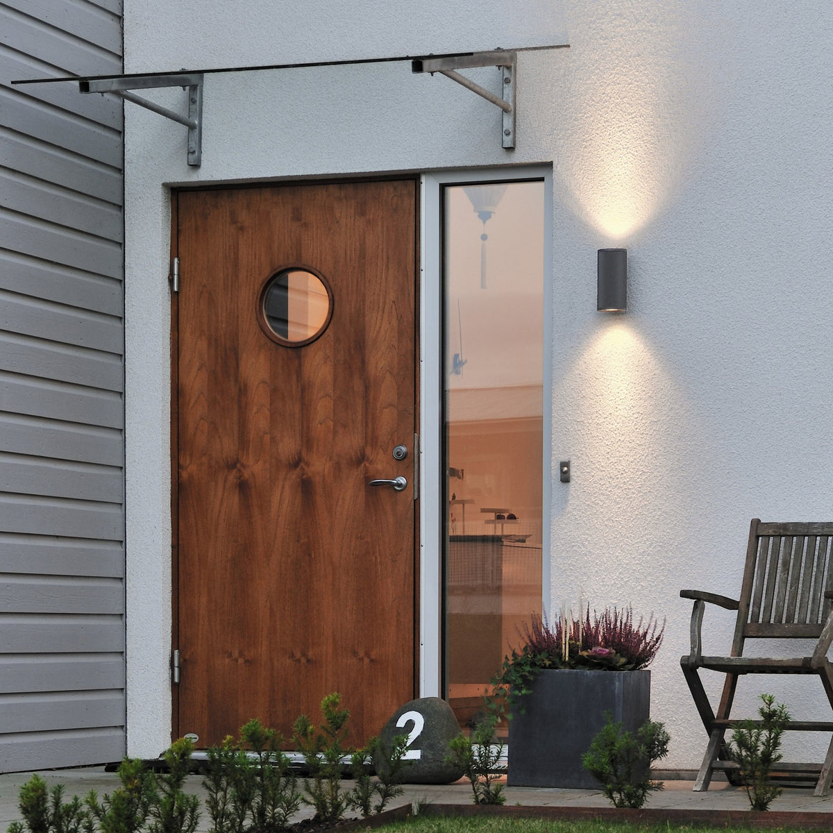 Siracusa Outdoor IP44 Twin GU10 Wall Light in Grey