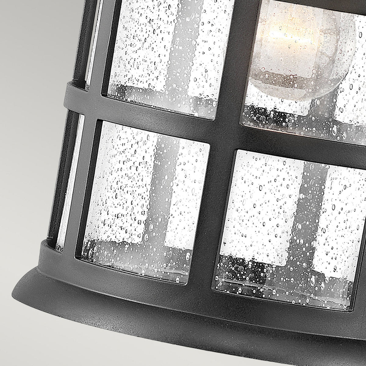 Freeport Large Coastal Wall Light in Textured Black with Clear Seeded Glass