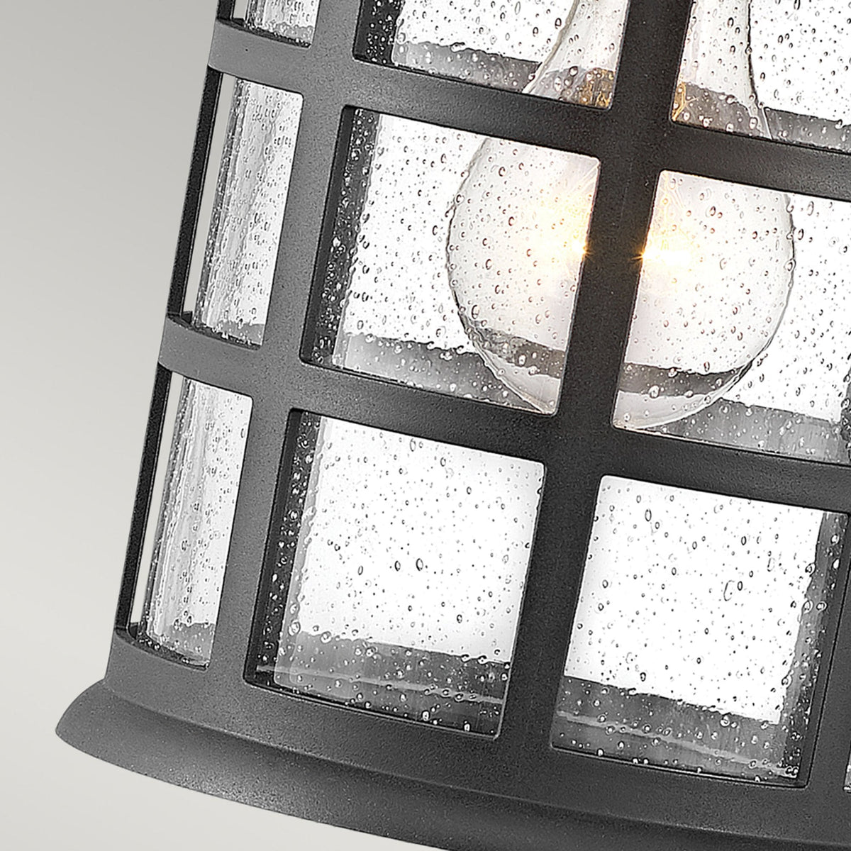 Freeport Medium Coastal Wall Light in Textured Black with Clear Seeded Glass