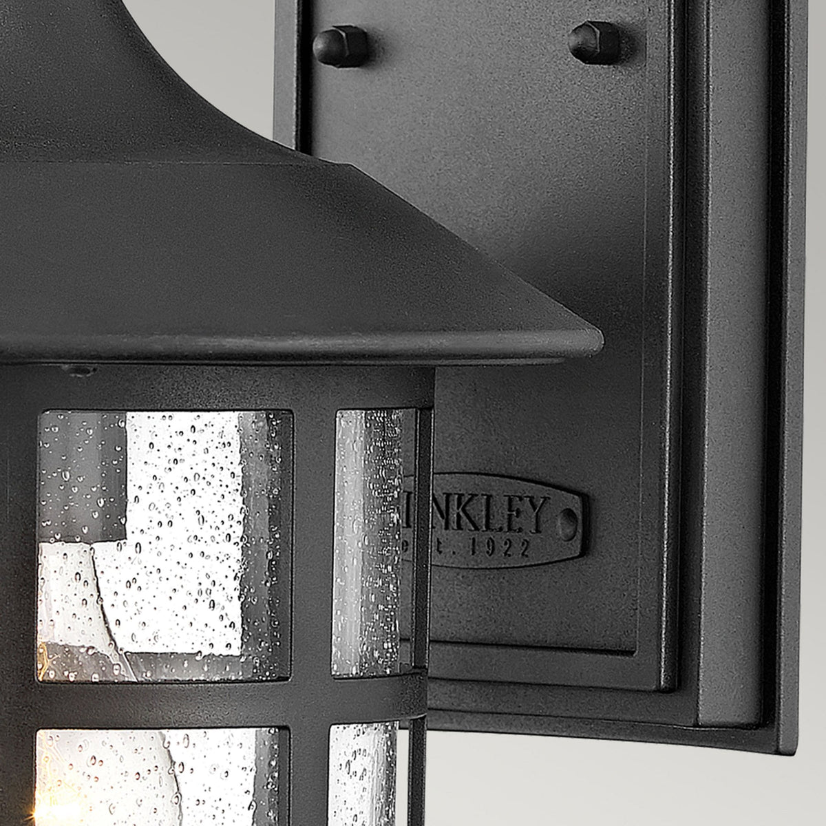 Freeport Medium Coastal Wall Light in Textured Black with Clear Seeded Glass