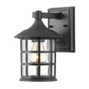 Freeport Small Coastal Wall Light in Textured Black with Clear Seeded Glass