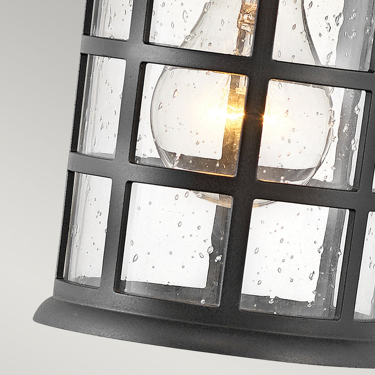 Freeport Small Coastal Wall Light in Textured Black with Clear Seeded Glass