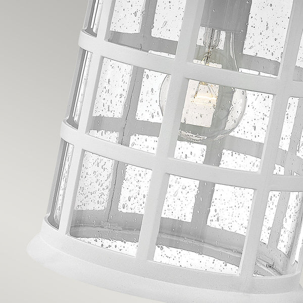 Freeport Large Coastal Wall Light in Textured White with Clear Seeded Glass