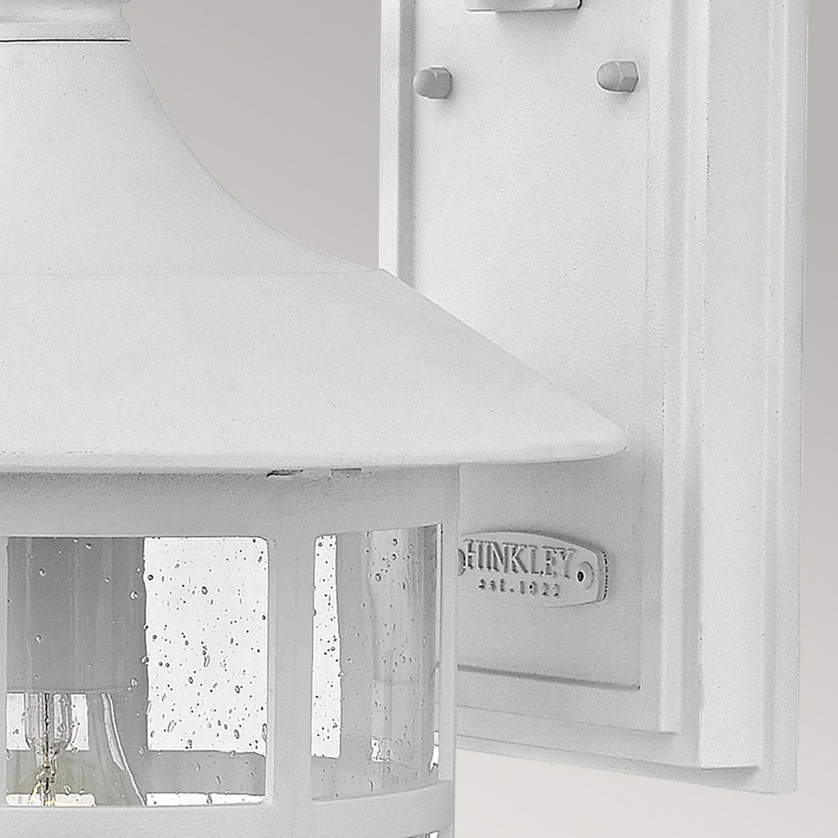 Freeport Large Coastal Wall Light in Textured White with Clear Seeded Glass