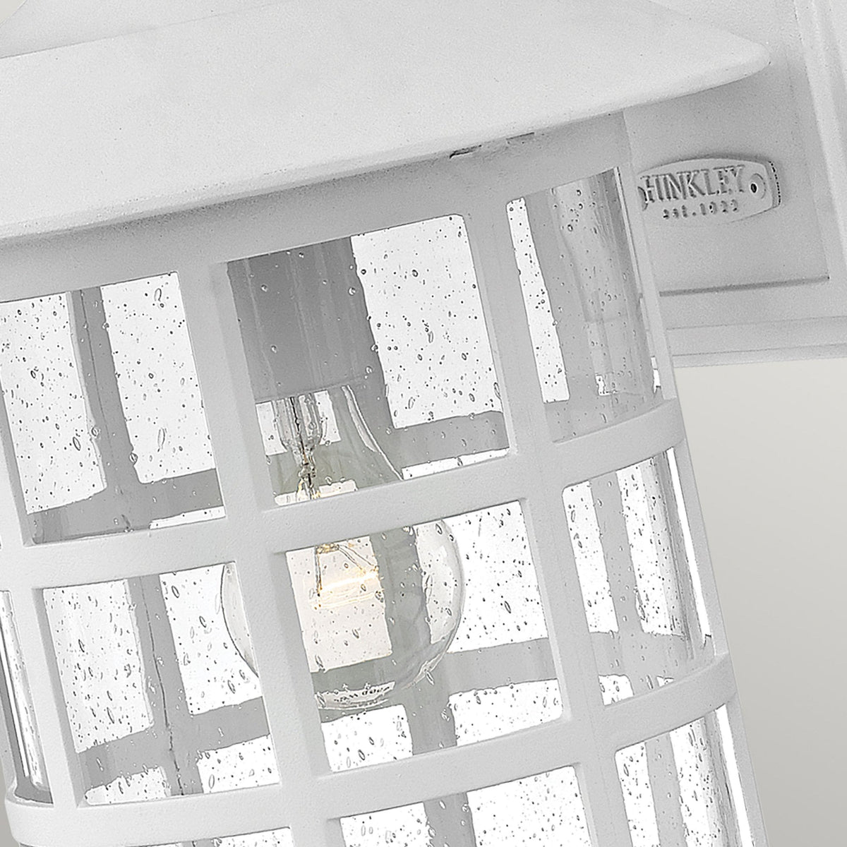 Freeport Large Coastal Wall Light in Textured White with Clear Seeded Glass