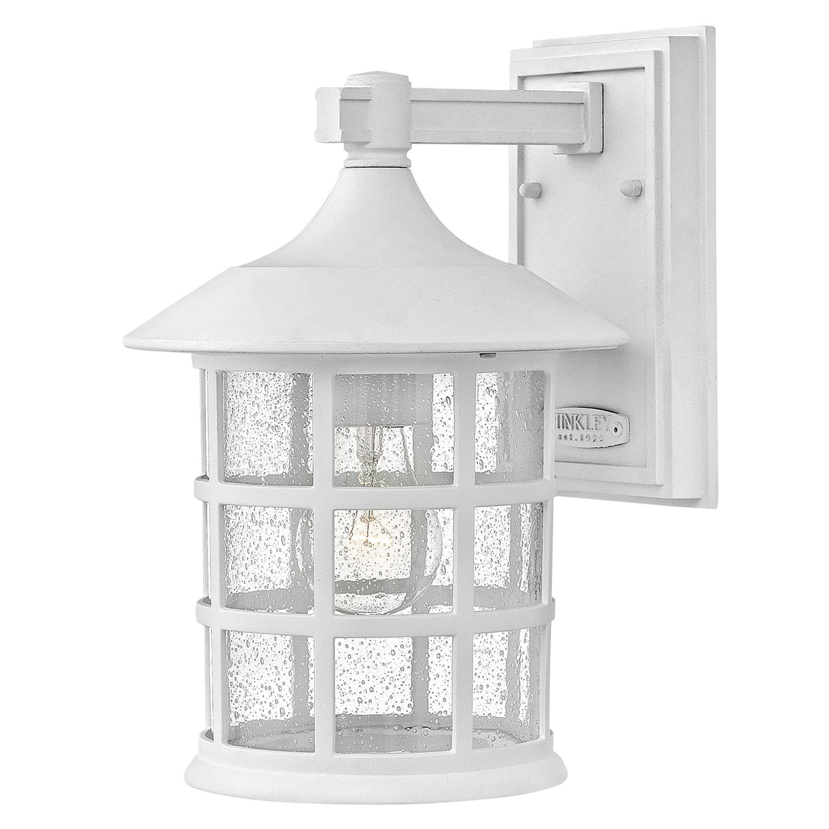 Freeport Medium Coastal Wall Light in Textured White with Clear Seeded Glass