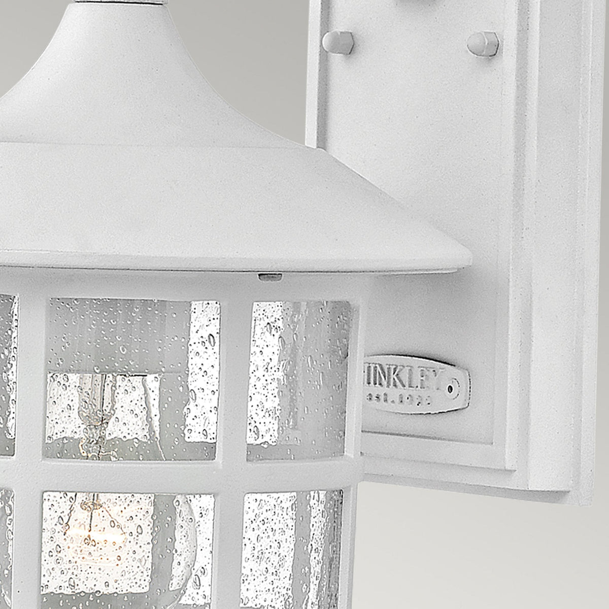 Freeport Medium Coastal Wall Light in Textured White with Clear Seeded Glass