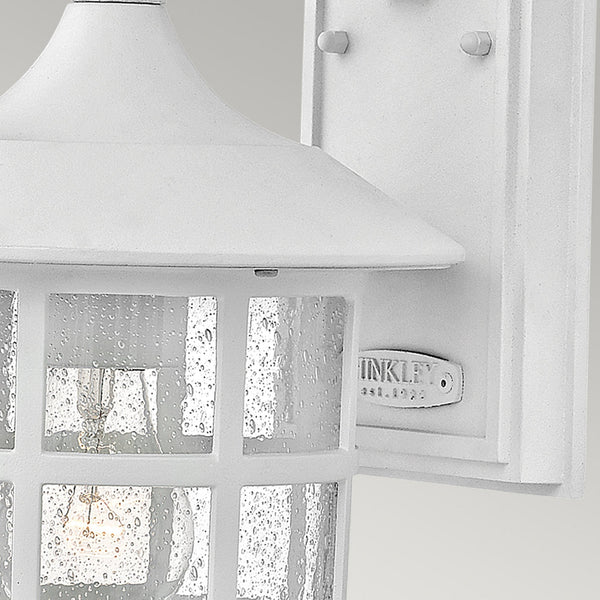 Freeport Medium Coastal Wall Light in Textured White with Clear Seeded Glass