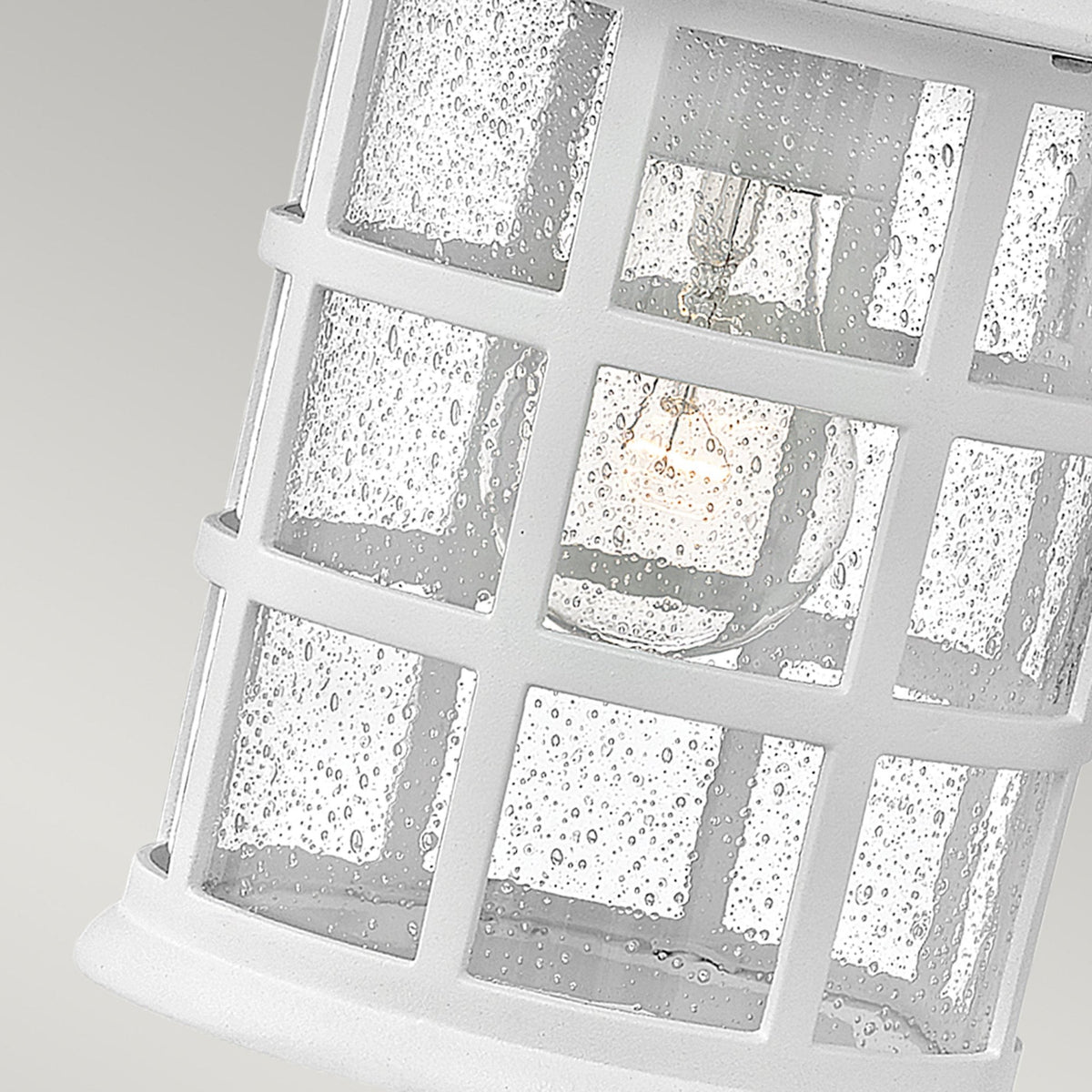 Freeport Medium Coastal Wall Light in Textured White with Clear Seeded Glass