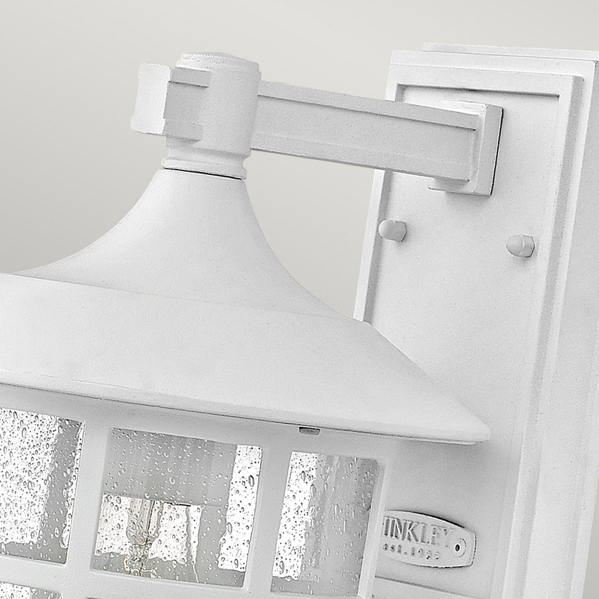 Freeport Medium Coastal Wall Light in Textured White with Clear Seeded Glass