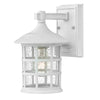Freeport Small Coastal Wall Light in Textured White with Clear Seeded Glass