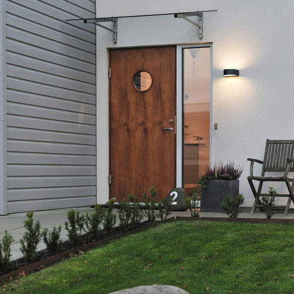 Teramo IP44 Outdoor E27 Up and Down Wall Light in Black