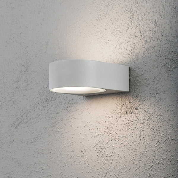 Teramo IP44 Outdoor E27 Up and Down Wall Light in Grey