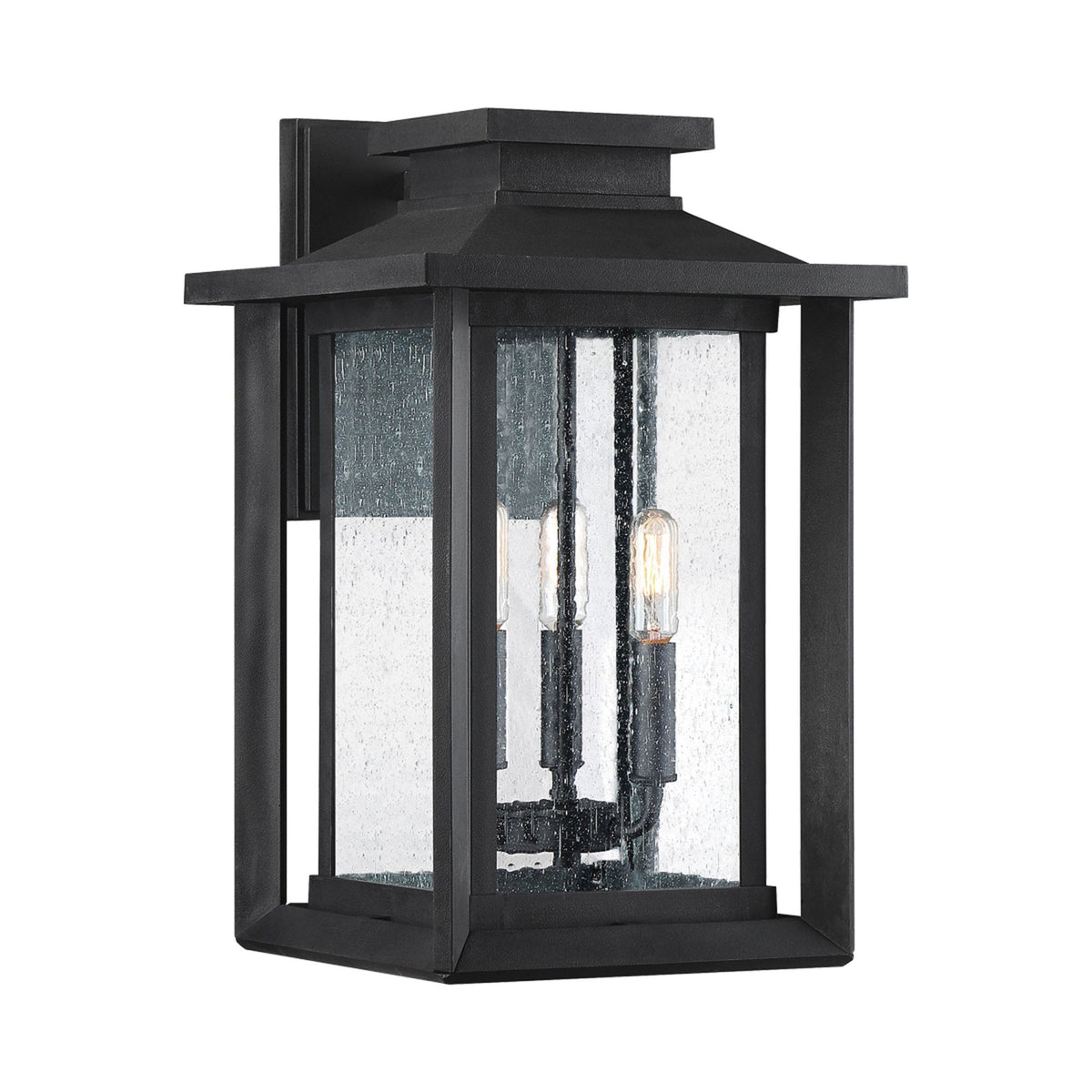 Wakefield Coastal Large Wall Light in Earth Black with Clear Seeded Glass