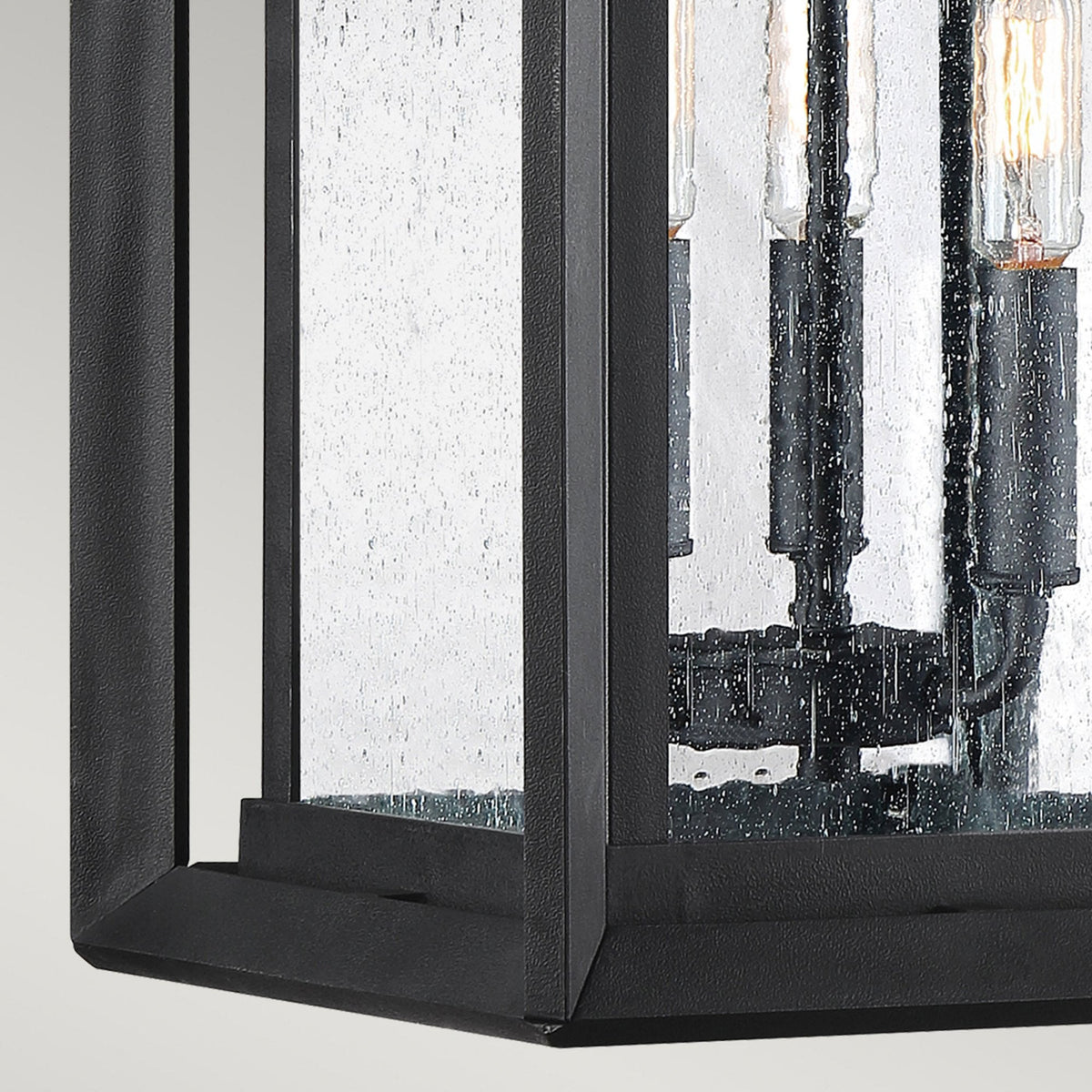 Wakefield Coastal Large Wall Light in Earth Black with Clear Seeded Glass