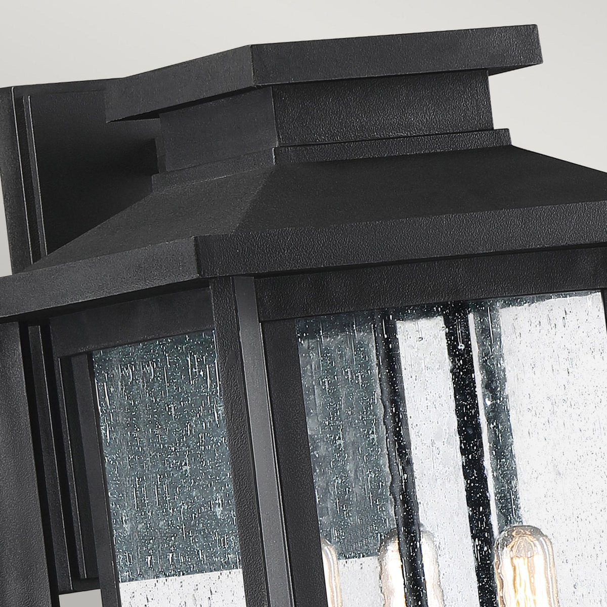 Wakefield Coastal Large Wall Light in Earth Black with Clear Seeded Glass