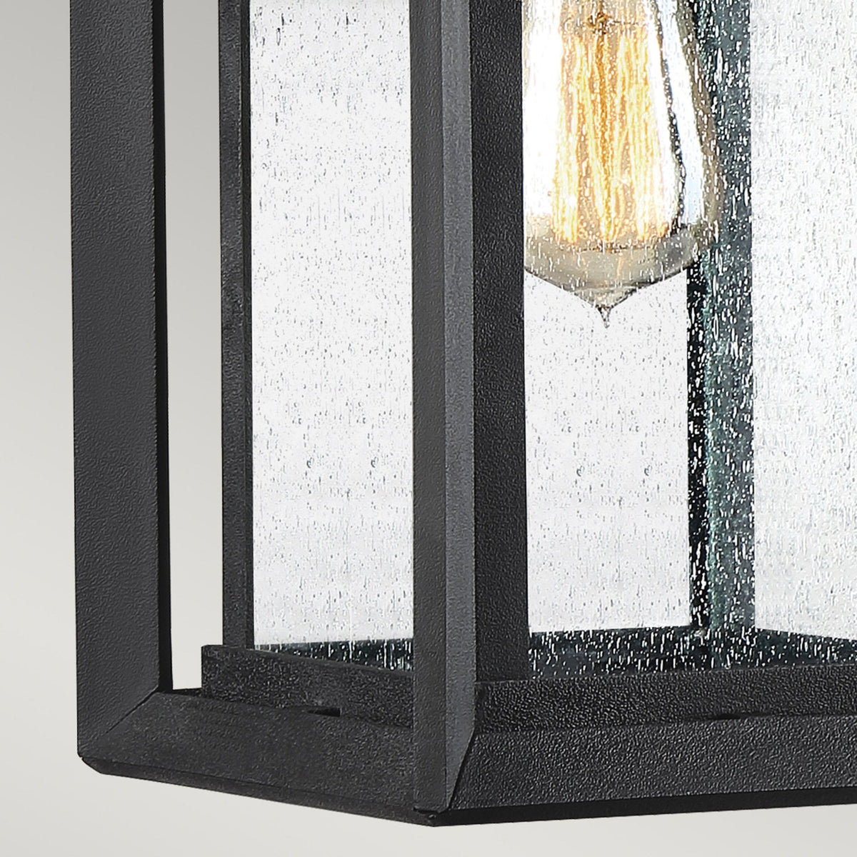 Wakefield Coastal Medium Wall Light in Earth Black with Clear Seeded Glass