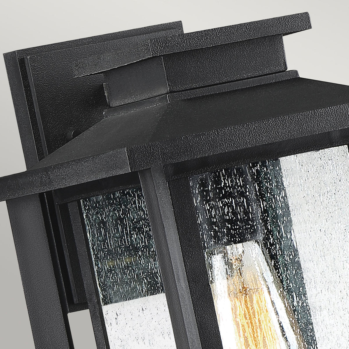 Wakefield Coastal Medium Wall Light in Earth Black with Clear Seeded Glass