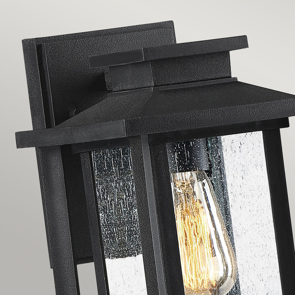 Wakefield Coastal Small Wall Light in Earth Black with Clear Seeded Glass