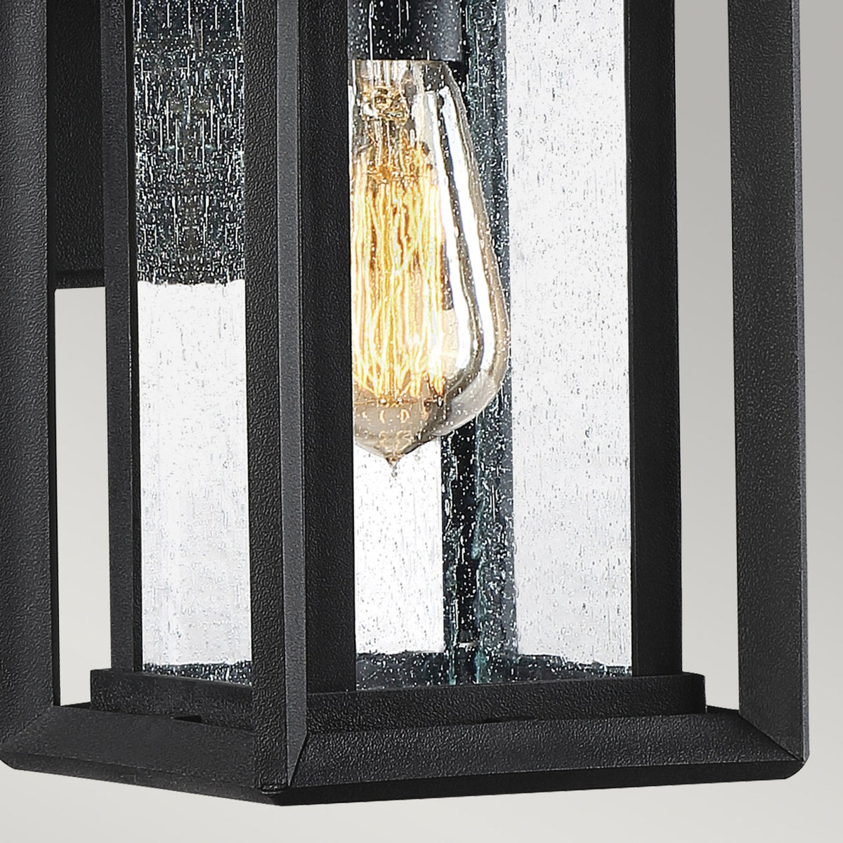 Wakefield Coastal Small Wall Light in Earth Black with Clear Seeded Glass
