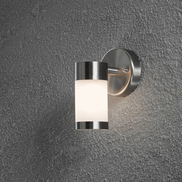 Modena Outdoor IP44 Single G9 Wall Light in Brushed Stainless Steel