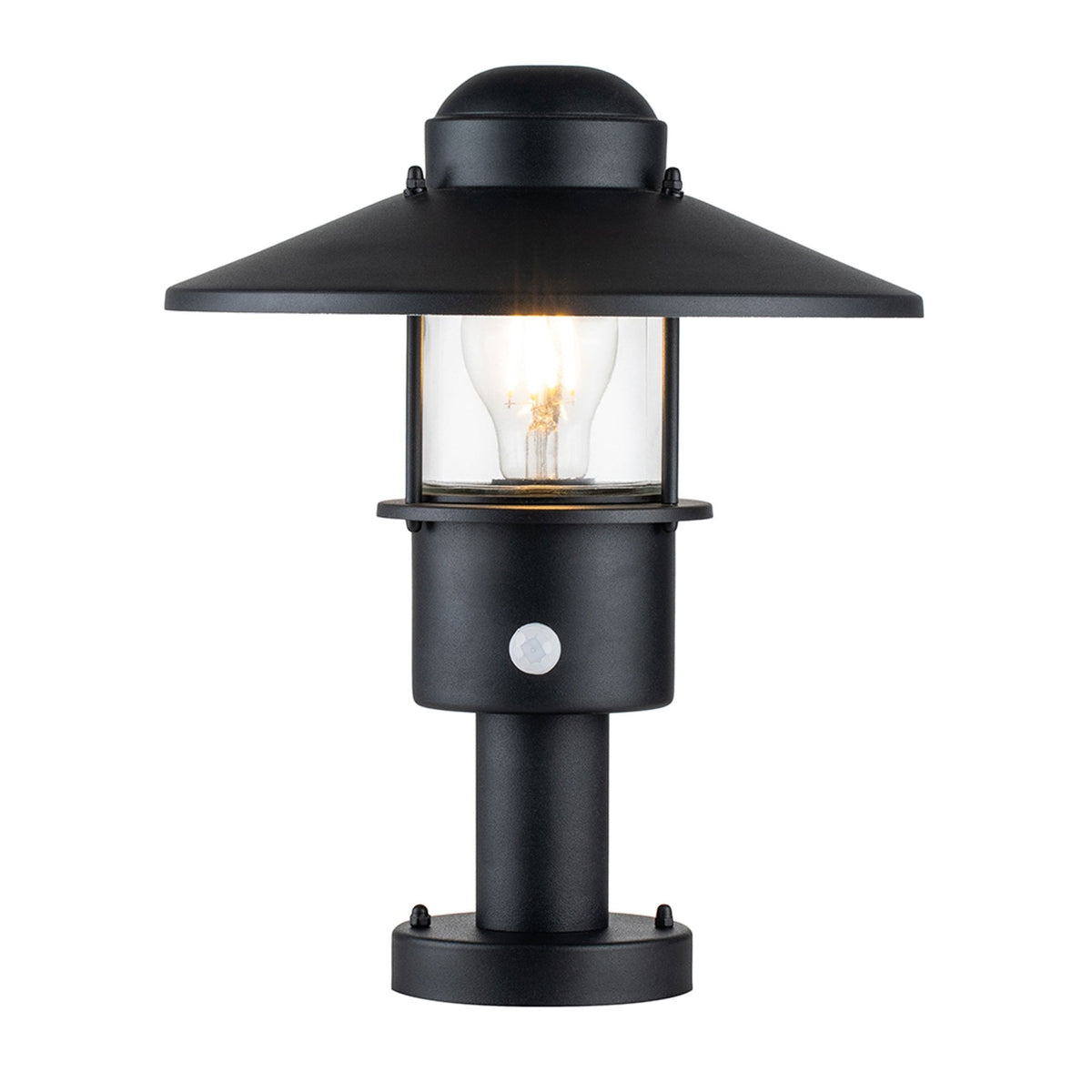 Klampenborg Pedestal Light in Black with PIR