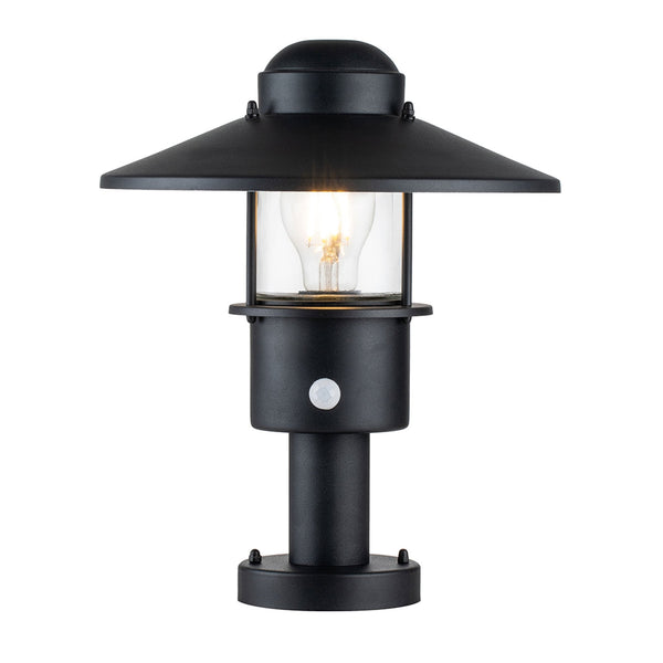 Klampenborg Pedestal Light in Black with PIR