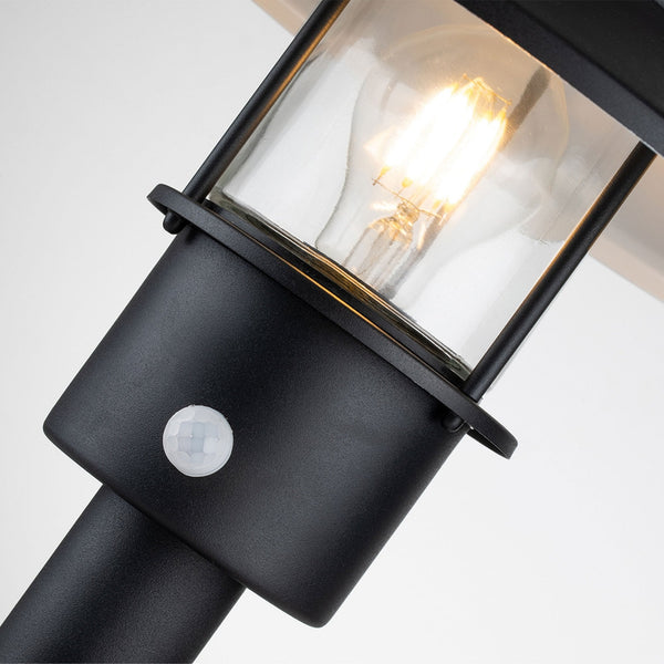Klampenborg Pedestal Light in Black with PIR