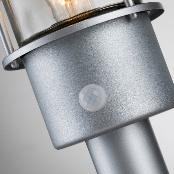Klampenborg Pedestal Light in Silver with PIR