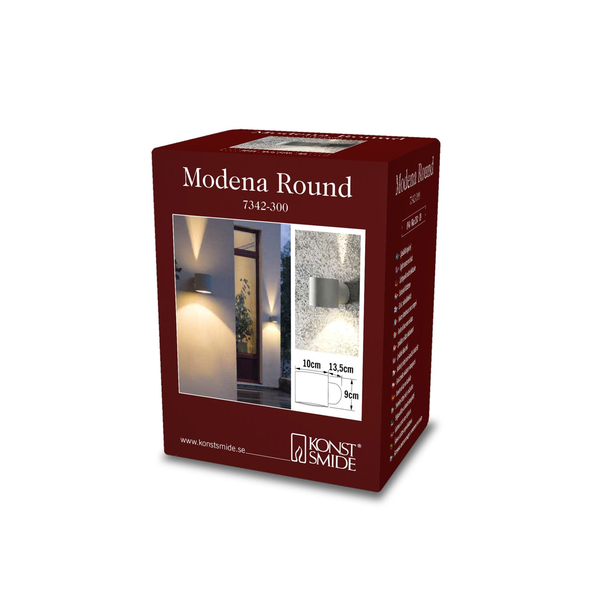 Modena Round IP44 Outdoor G9 Up and Down Wall Light in Grey