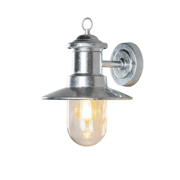 Napoli IP44 Outdoor E27 Wall Light In Galvanised Finish