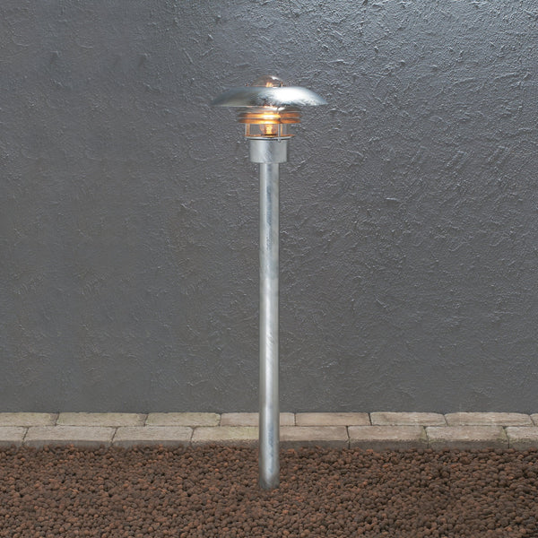 Modena Gothenburg IP23 Outdoor E27 Short Post Light in Galvanised Finished