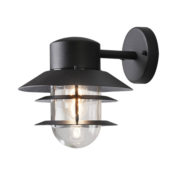 Modena Helsingborg IP44 Outdoor E27 Downwards Wall Light in Black