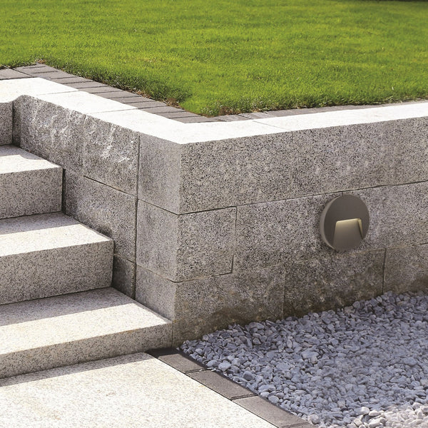 Golf Coastal IP65 Round LED Low Level Wall or Step Light in Graphite