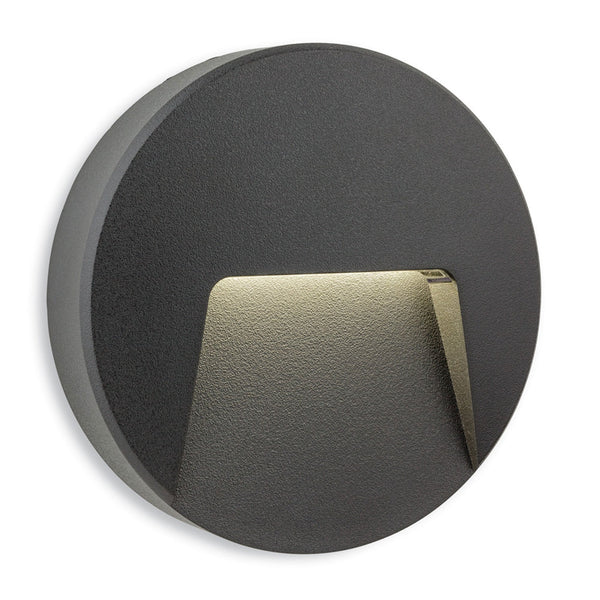 Golf Coastal IP65 Round LED Low Level Wall or Step Light in Graphite