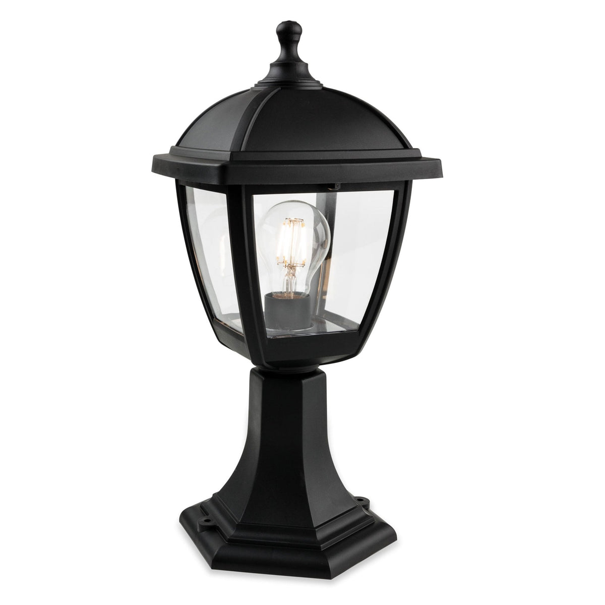Palma Coastal IP44 Pillar Light in Black