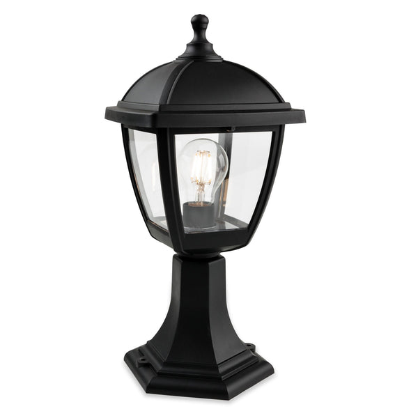 Palma Coastal IP44 Pillar Light in Black