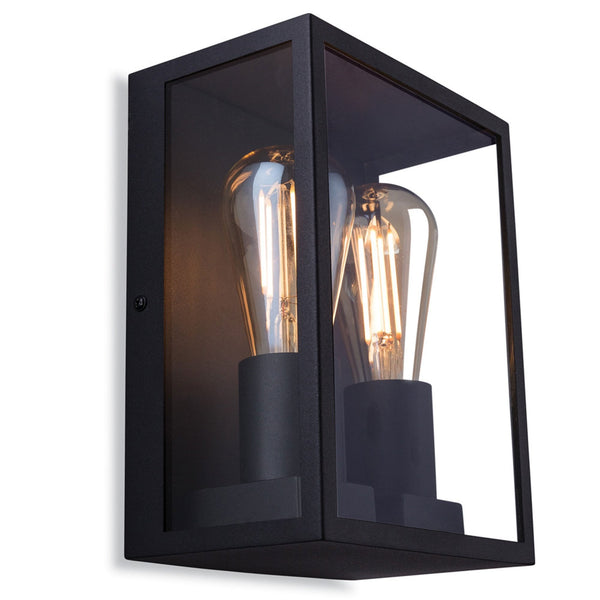 Houston Twin Lamp IP44 Wall Light in Black