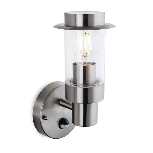 Darwin PIR Exterior IP44 Wall Light in Stainless Steel