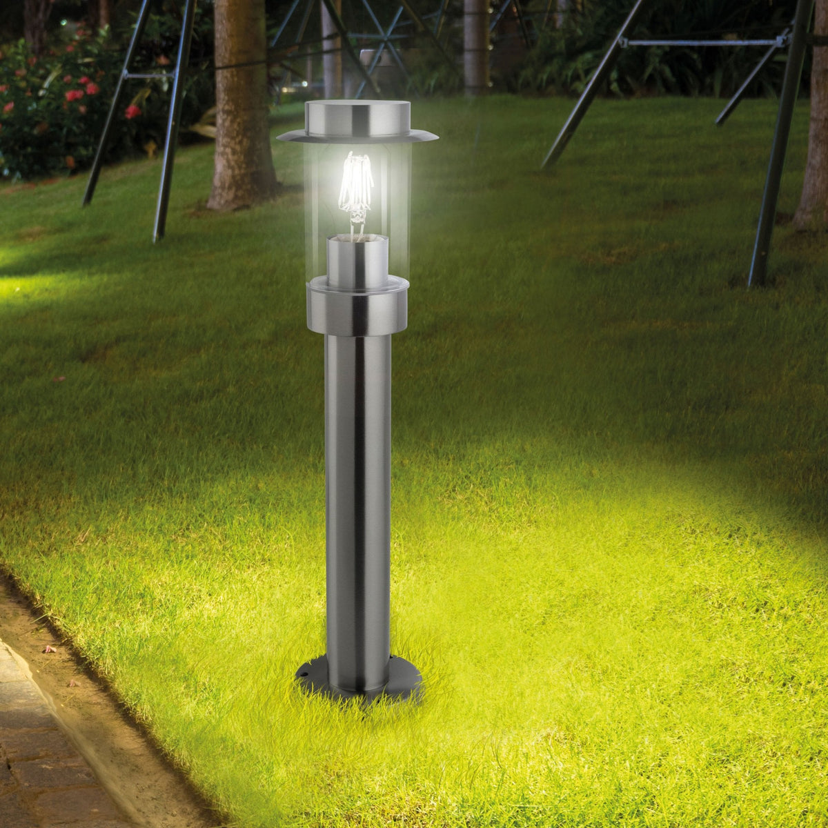 Darwin Exterior IP44 Post Light in Stainless Steel