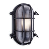 Turin Cage IP65 Oval Bulkhead Wall Light in Black
