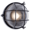 Turin Cage IP65 Round Bulkhead Wall Light in Black