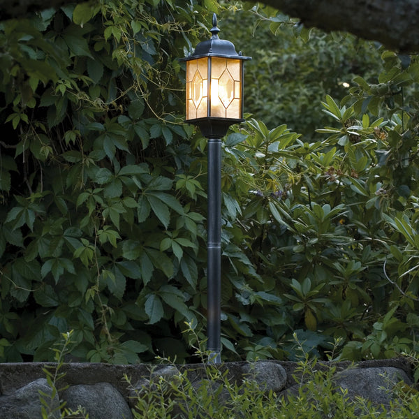 Milano IP43 Outdoor E27 Post Light In Blackened Silver