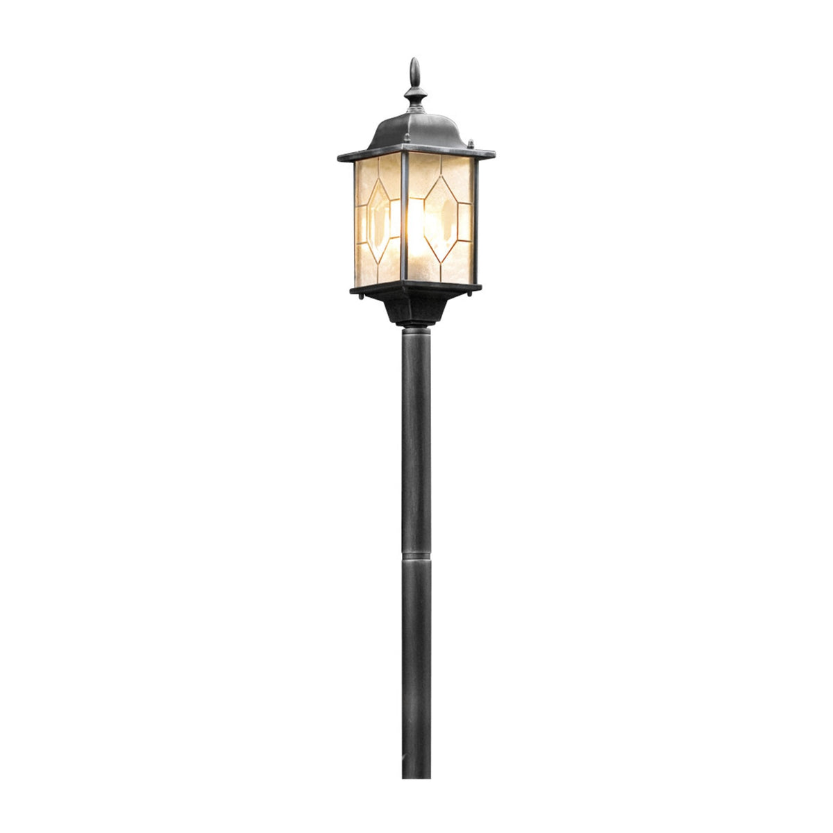 Milano IP43 Outdoor E27 Post Light In Blackened Silver