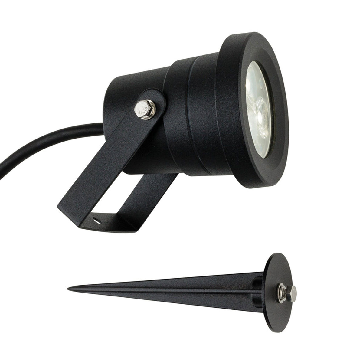 Hayes Exterior IP65 LED Wall or Spike Light in Black