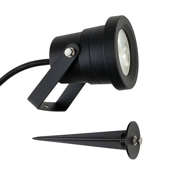 Hayes Exterior IP65 LED Wall or Spike Light in Black
