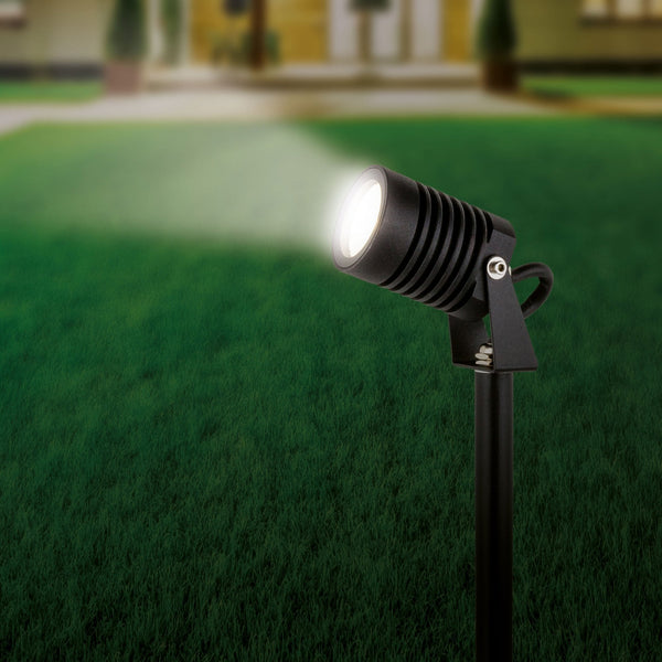 Veron Exterior IP65 LED Long Spike Spot Light in Black